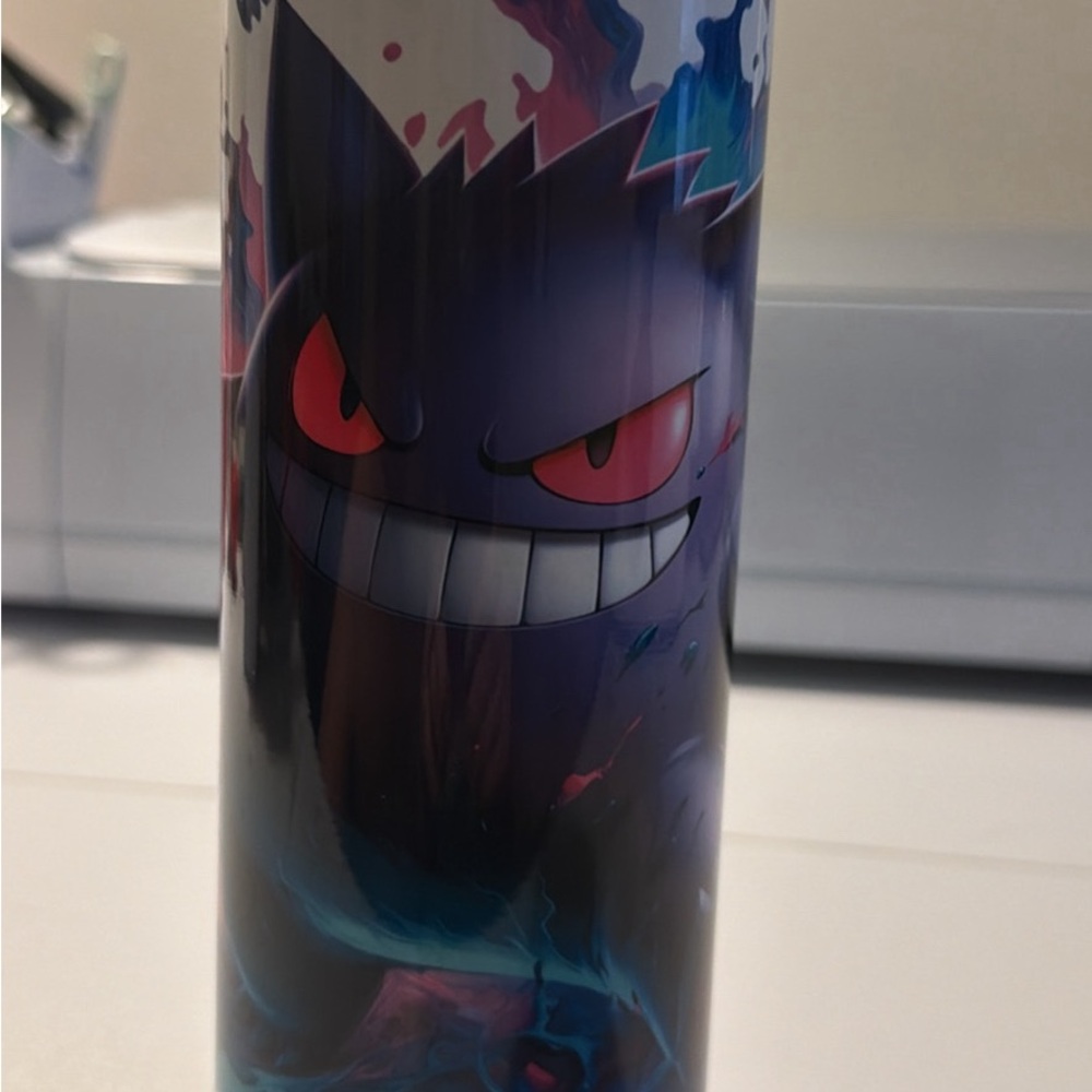 Gengar Graphic Travel Tumbler - Purple & Black